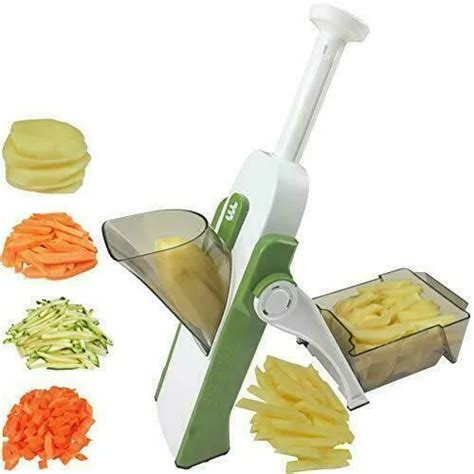 4 In 1 Vegetable Cutter Chopper Adjustable Multi-function Drum Cutter Vertical Vegetable Cutter Kitchen Shredder Grater Artifact - White