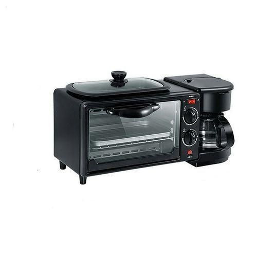 Hoffmans 3 In 1 Home Breakfast Maker Coffee Frying Pan Bread - Black