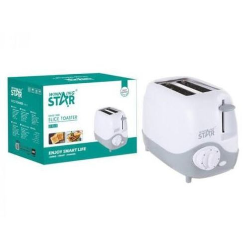 WINNING STAR Electronic 2 Slices Bread Toaster With Double Sides Baking And Tray-White