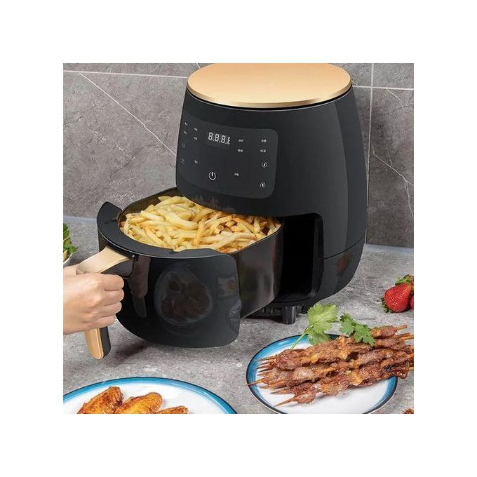 High Quality Touch Screen Oil Free Large 6L Digital Control Air Fryer - Black