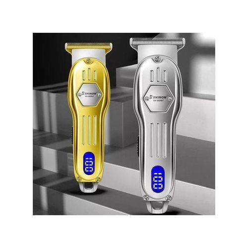 Shinon LCD Trimmer Electric Hair Clipper USB Rechargeable Carving Haircut Machine- Multi-colours