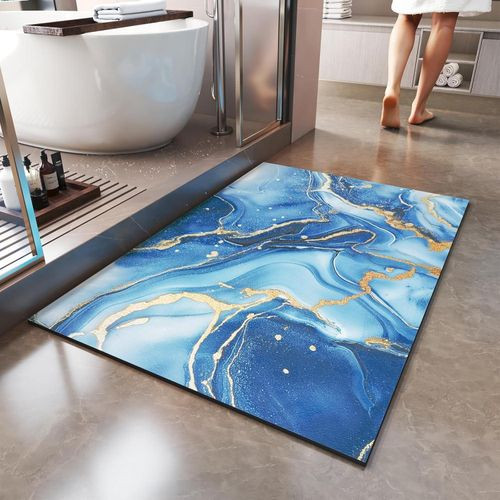 (40X60) Dry Super Absorbent Washable Shower Bath Mats Blue - Multicolour & Multi-Design