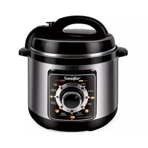 Sonifer 8 Liters Pressure Cooker 3 In 1 Automatic Pressure Cooker Rice Cooker And Stew Pot-Silver
