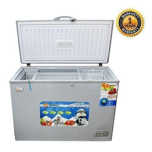 Sayona Chest Deep Freezer  250 LITERS With High Efficiency Compressor-Silver/Grey