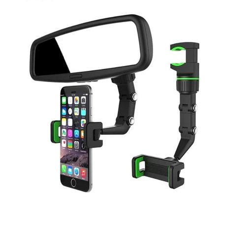 Rear View Mirror Phone Holder Clip, - Black,