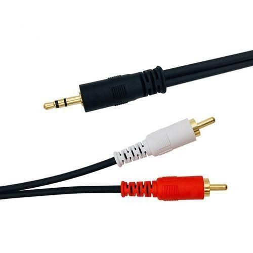 3.5mm Jack Male To RCA Stereo Audio Cable Pin To Banana 2 Way Audio Cable- Black