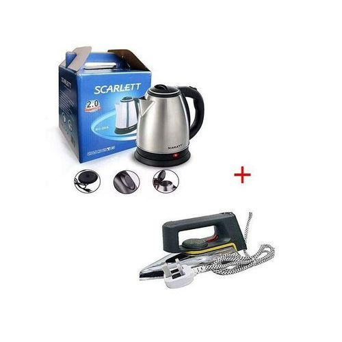 Bundle Of Electric Kettle And Sayona Flat Iron - Silver