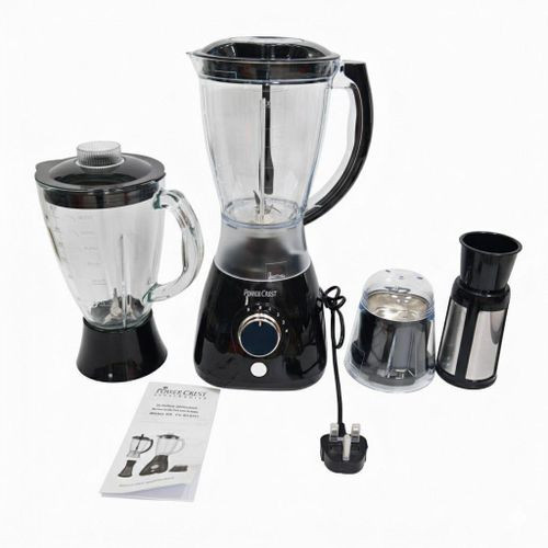 Power Crest 4 in 1 Multi-function Electric Blender Juicer Fruit Mixer & Food Processor - Silver & Black
