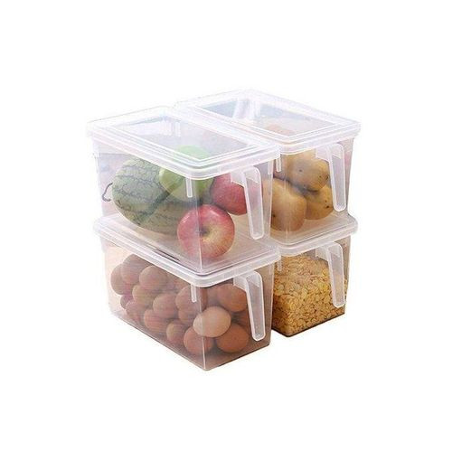 4pc Fridge Storage Container Box Holder Organiser Food Containers -Clear.
