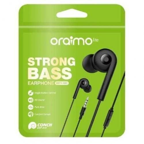 Oraimo Strong Bass Earphones With Mic - Black