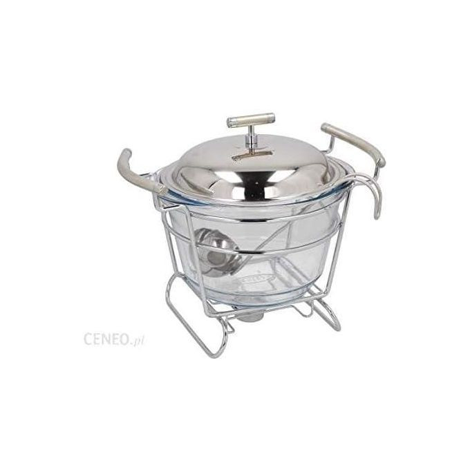Glass Soup Chafing Serving Dishes Warmer -Silver