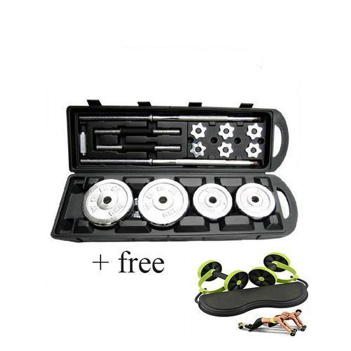 York 50kg York Fitness Barbell And Dumbbells Set - Silver