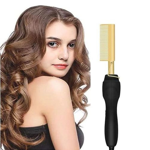 Electric Hot Comb For All Hair Types - Gold