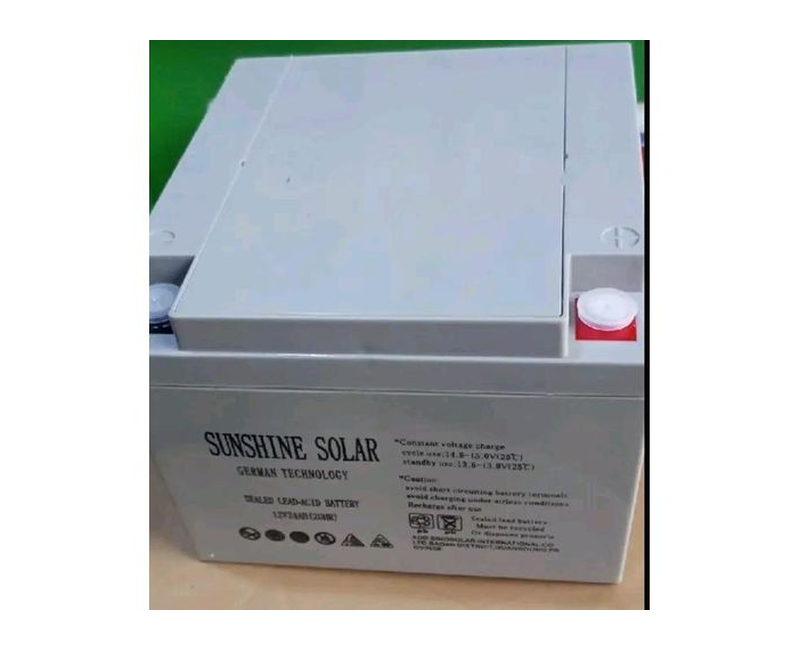 SHARE THE SUNSHINE LIFE 24Amps , 12V/20hours, Deep Cycle , Maintenance -free, Grey, 1Year Warranty.