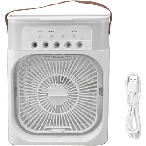 Desktop Spray Fan, ABS Personal Air Cooler Low Noise Operation Strong Wind USB Mini Desktop Spray Fan for Home Office Desktop Travel Camping