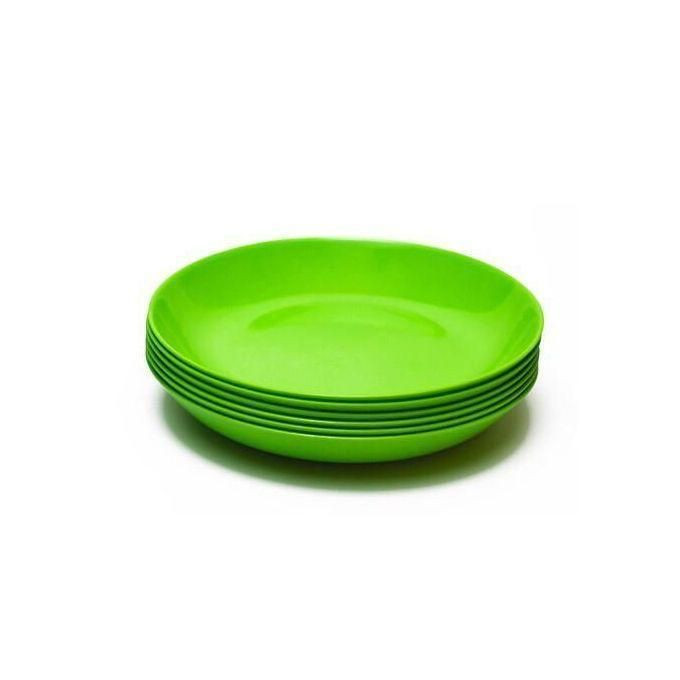 6Pcs Of Melamine Plates – Green.