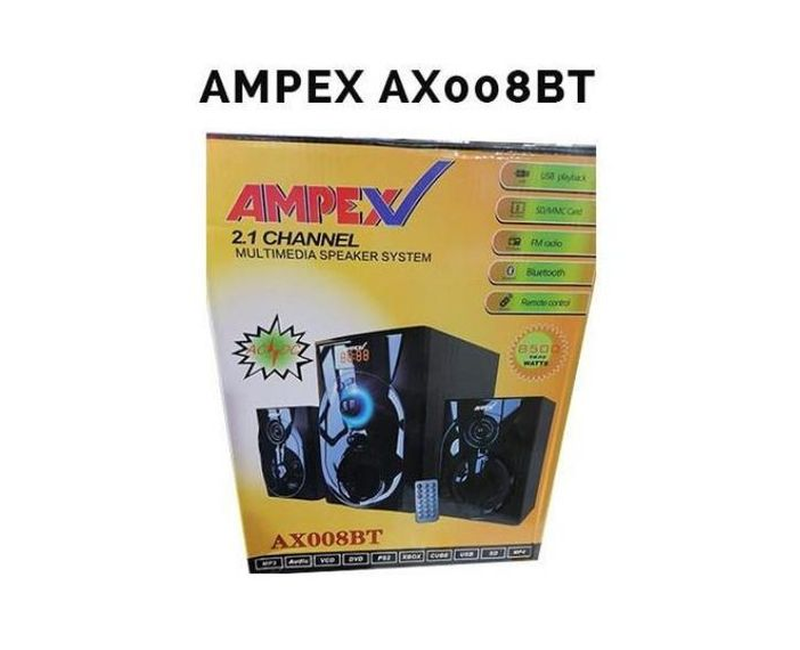 Ampex 2.1 Super Base Speaker, AX008 BT Speaker -Black