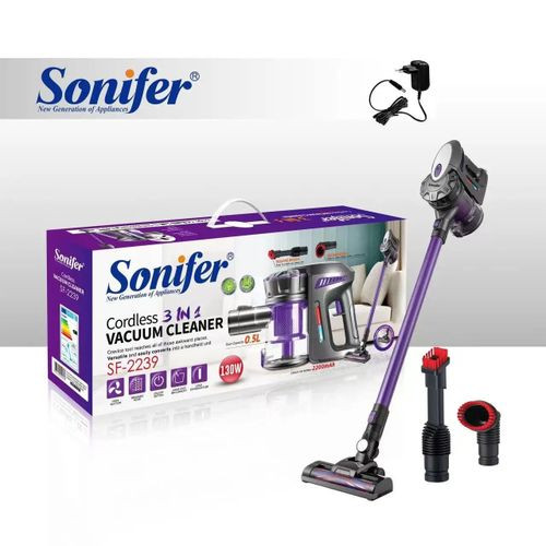 Sonifer 3 in 1 Powerful Suction Stick Handheld Cordless Vacuum cleaner For Home Hard Floor Carpet Pet Hair, Brown