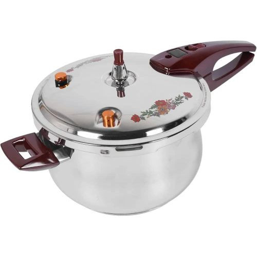 Stainless Steel Non Electric 6 Litres Pressure Cooker Mini Pressure Cooker for Induction Gas And Electric Stoves With Ergonomic Handle and Security Guard-Silver