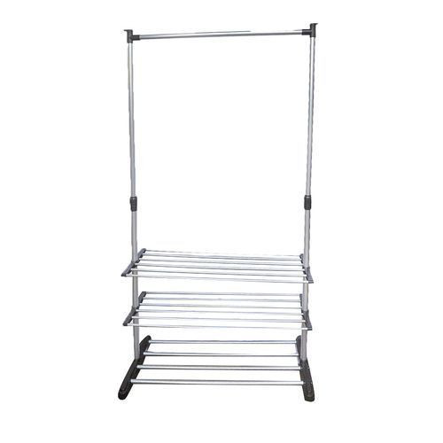 Shoe & Cloth Rack - Silver,Grey