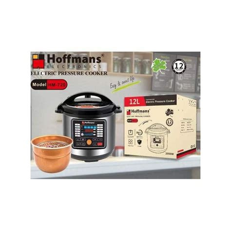 Hoffmans Electric Multifunctional Fast Cooking Pressure Cooker Of 12 Liters-Multicolour