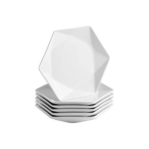 6 Pieces Of Fancy Dinner Plates -White.