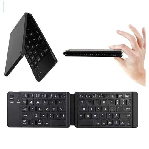 Foldable Rechargeable - Bluetooth Keyboard 3.0, - Black,