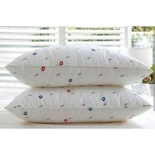 Genetic Grace Foam Pair Of High Quality Fibre Pillows - White with s Soft Print(Print May Vary)