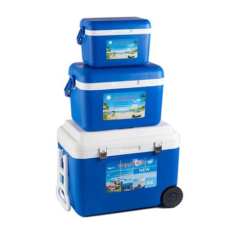 3 Set Of 8L 20L 50L Plastic Cooler Box, Outdoor Waterproof Insulated Ice Cooler Box Lunch Box For Camping Picnic Beach Car Cans Fish Barbecues Food- Multicolor