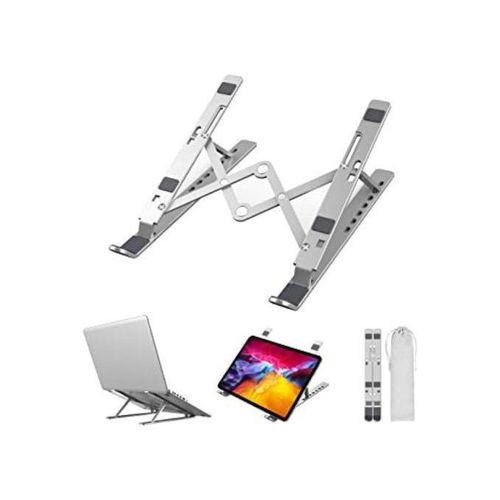 7 Level Adjustable Portable Laptop Stand - Silver