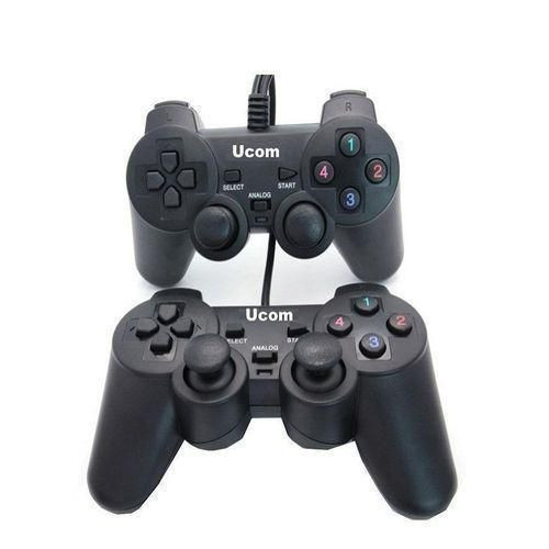 UCOM PC Twin Controller Game Pads Double Shock Vibration - Black..