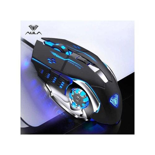 Aula USB Wired Gaming Mouse - Black-2400DPI - Button 6 - Aula