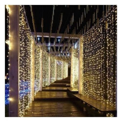 Christmas Lights 480 Bulbs Waterfall Curtain Lights - White