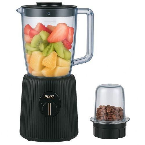 Pixel 1.8 Liters 2 in 1 Unbreakable Blender and Grinder Black/Clear