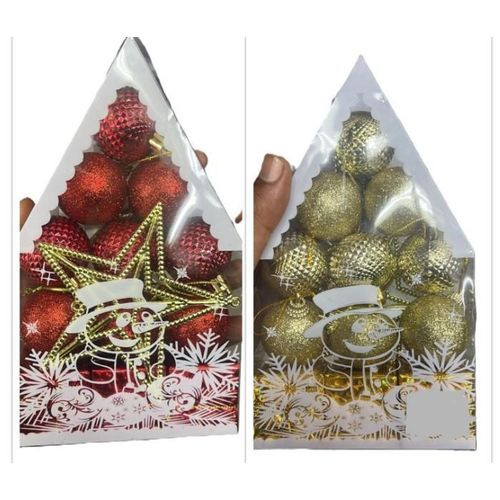 Christmas Classic Red & Gold Ornament Set Shatterproof Bauble Collection