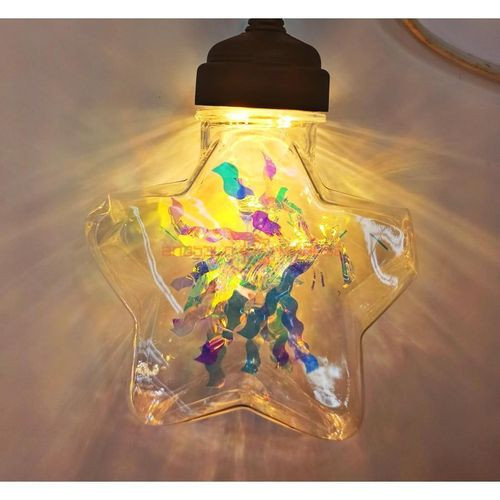Christmas Glitter Star LED Light Bulb Ornament 1 pcs