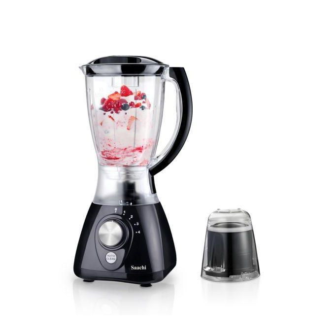 Saachi 2 In 1 Plastic Blender Black With 4 Speeds 1.5 Liters-Black