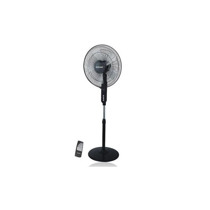 Sonashi 16 Inch Stand Fan With Remote Control And Adjustable Height-Black