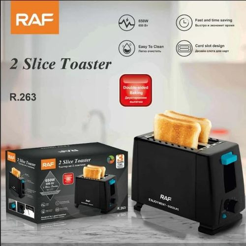 RAF Quick & Easy Breakfast! 2-Slice Toaster- Electric- Black