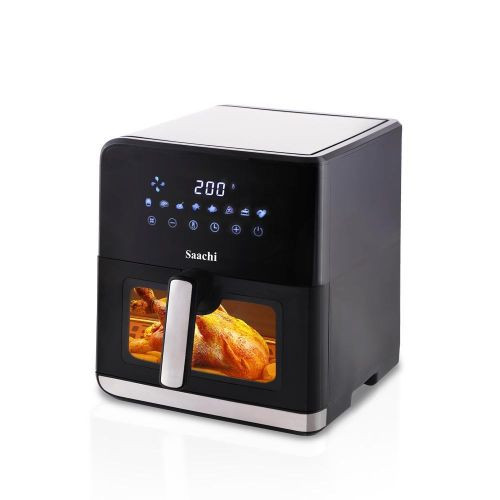 Saachi 8 Liters Airfryer With Touch Screen And Visual Window-Black/Silver