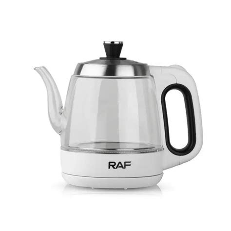 RAF 1.2L Electric Glass Kettle Heat Resistant Boiling Ceramic Glass Kettle Double Layer Protection Protative Glass Kettle -Multicolor