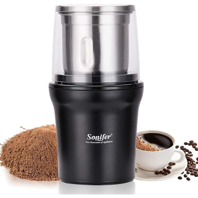 Sonifer Fast Grinding Spices Coffee Electric Grinder With Very Sharp Blades-Silver/Black