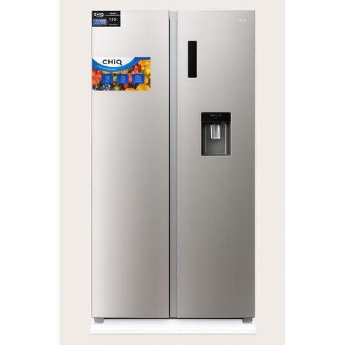 Chiq 800L FRIDGE SIDE BY SIDE SILVER with WATER DISPENSER