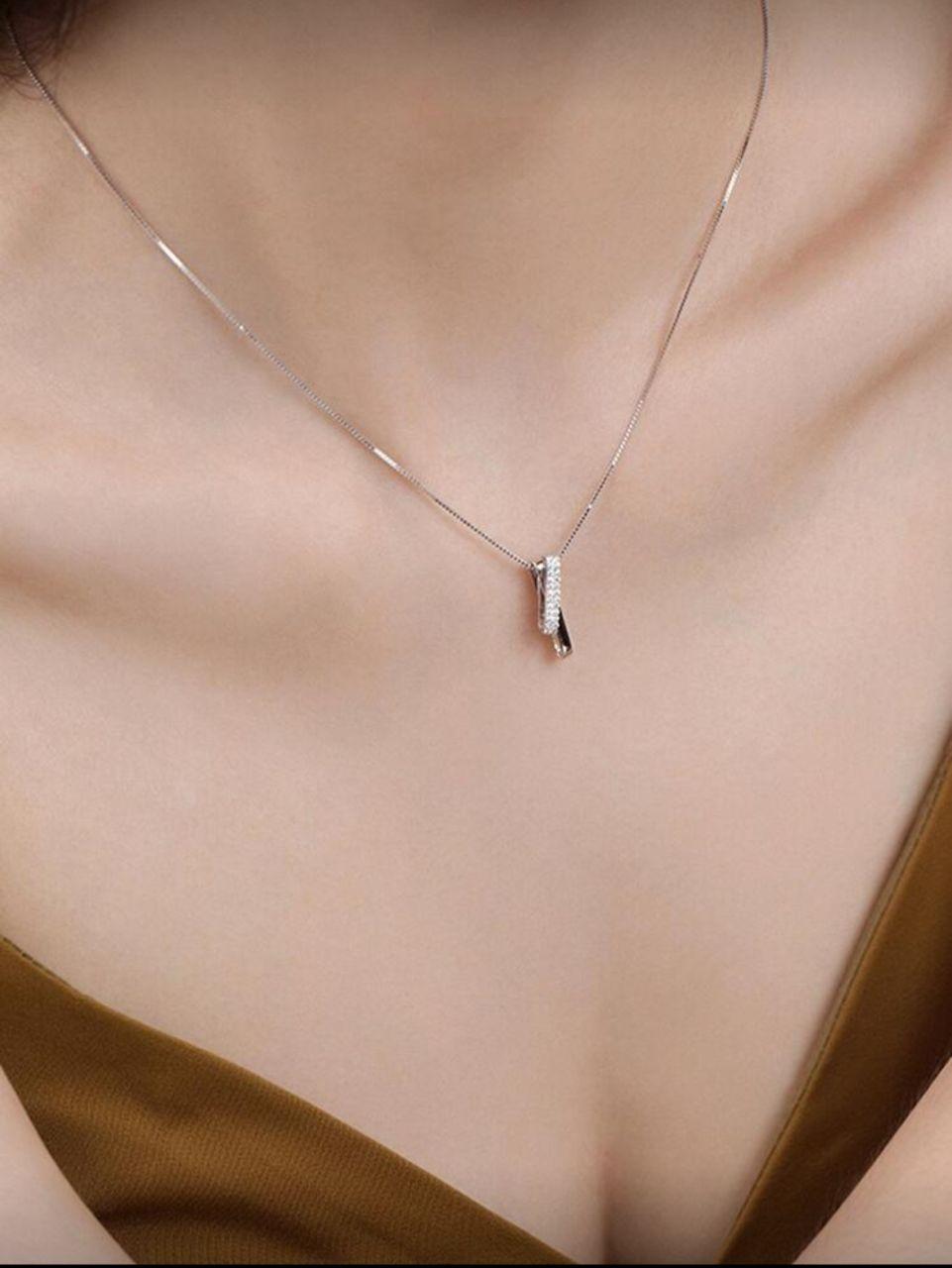 1pc Fashion Cubic Zirconia Geometric Pendant Necklace For Women For Daily Decoration